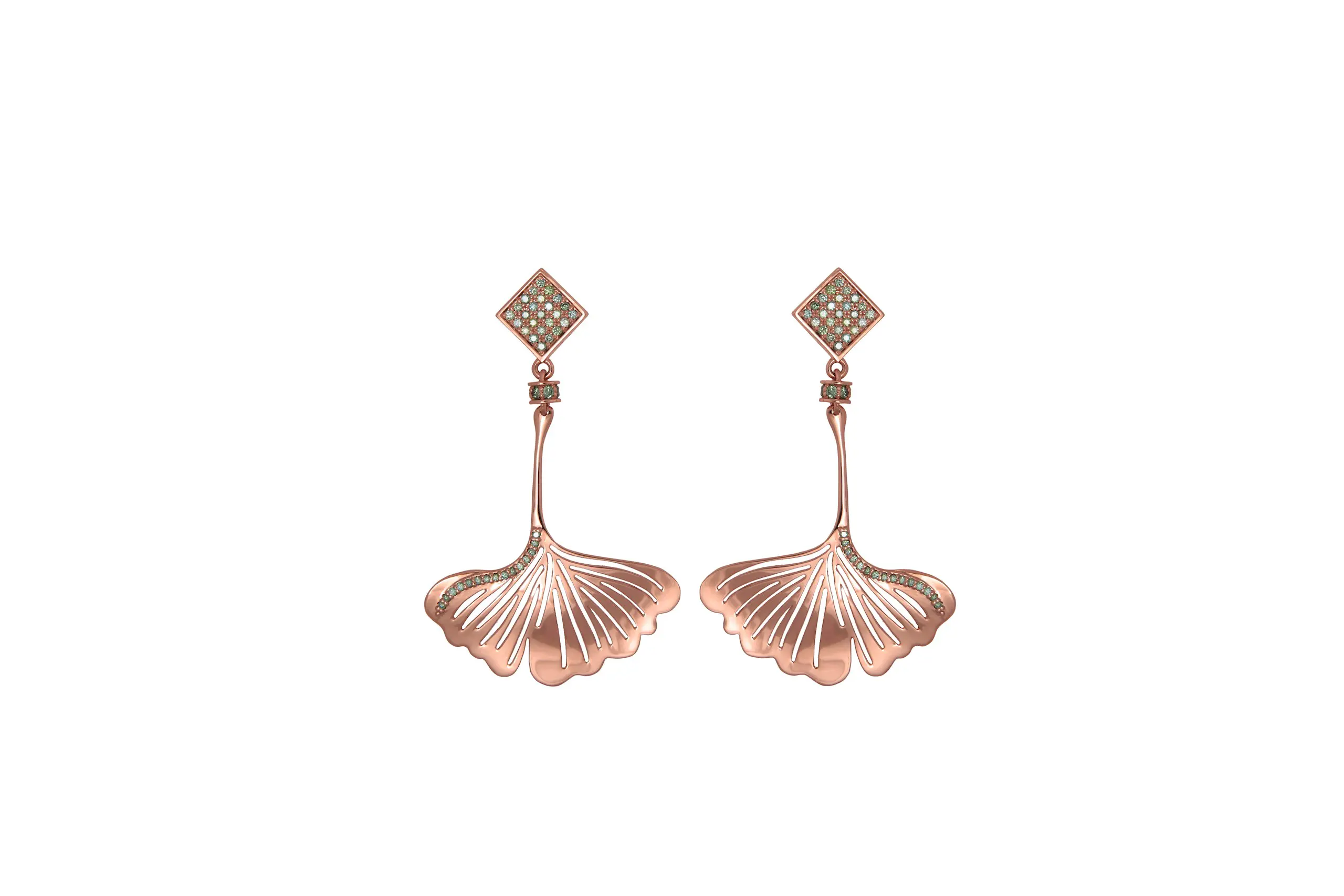 E2Rd Ginkgo Red Gold Green Diamonds
